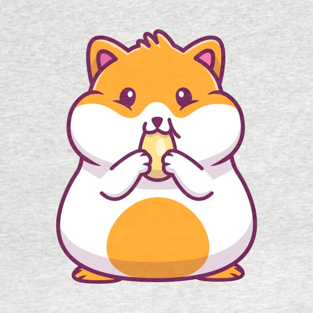 Cute Hamster Eating Sunflower Seed Cartoon (2) by Catalyst Labs